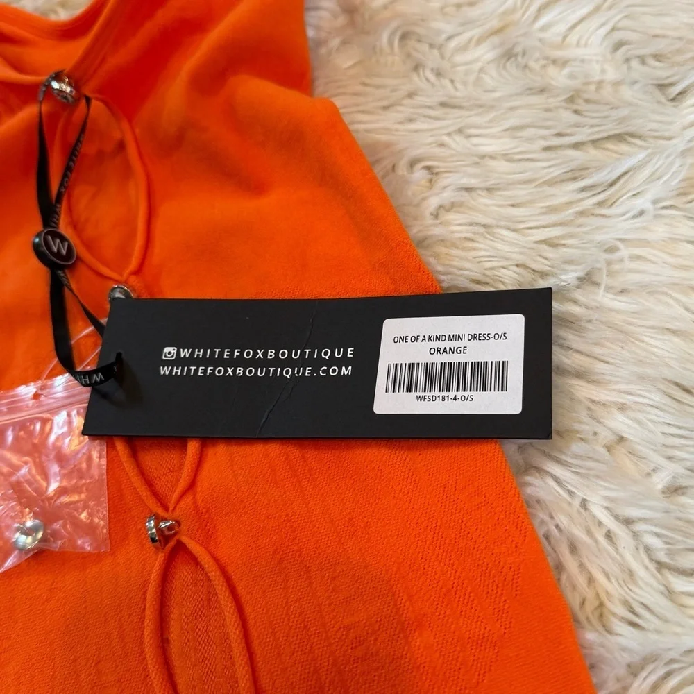 NWT White Fox One of a Kind Mini Dress in Orange - One Size - Picture 7 of 7